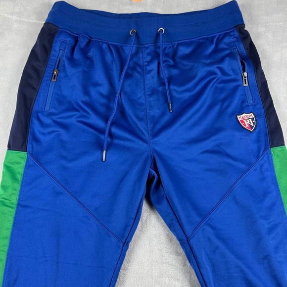 Parish Nation Mens Blue Green Drawstring‎ Track Joggers Athletic Logo Size 2X - Picture 12 of 16
